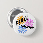 Peace & Groovy-Button Ronde Button 5,7 Cm (Voorkant /achterkant)