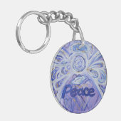 Peace Guardian Angel Word Custom Sleutelhanger (Voorkant Links)