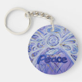 Peace Guardian Angel Word Custom Sleutelhanger (Voorkant)