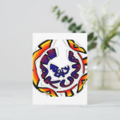 "Peace Hakuna Matata" Circular Art Print Briefkaart (Staand voorkant)