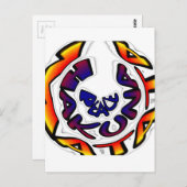 "Peace Hakuna Matata" Circular Art Print Briefkaart (Voorkant / Achterkant)