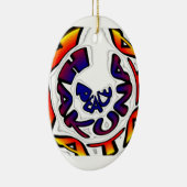 "Peace Hakuna Matata" Circular Art Print Keramisch Ornament (Rechts)