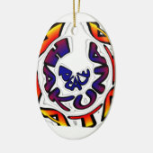 "Peace Hakuna Matata" Circular Art Print Keramisch Ornament (Links)