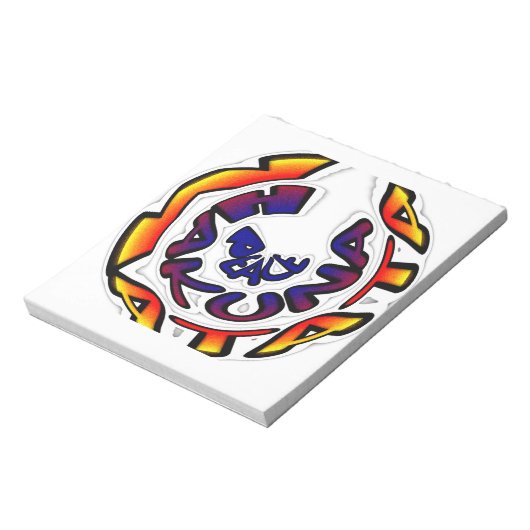 "Peace Hakuna Matata" Circular Art Print Notitieblok (Gedraaid)