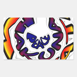 "Peace Hakuna Matata" Circular Art Print Rechthoekige Sticker