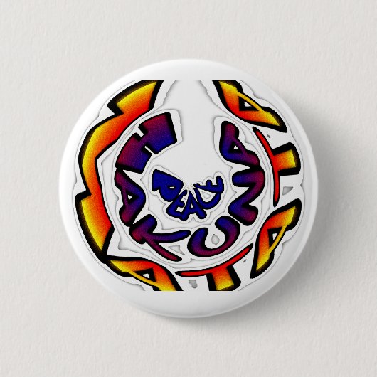 "Peace Hakuna Matata" Circular Art Print Ronde Button 5,7 Cm (Voorkant)