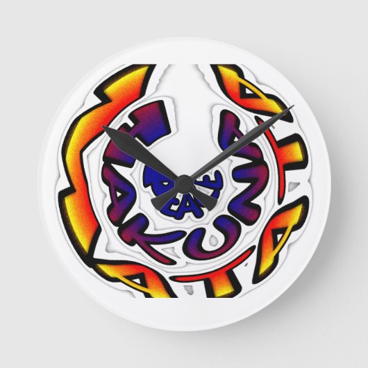 "Peace Hakuna Matata" Circular Art Print Ronde Klok (Voorkant)