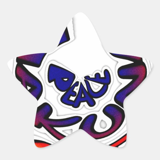 "Peace Hakuna Matata" Circular Art Print Ster Sticker (Voorkant)