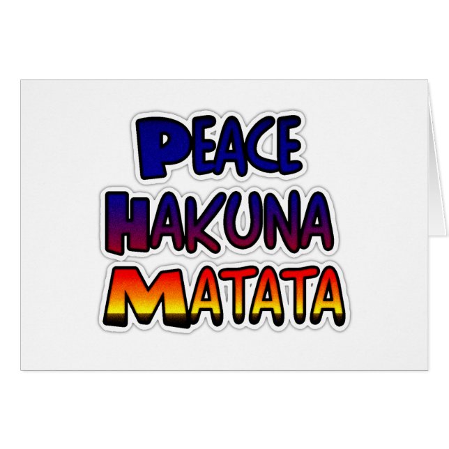 Peace Hakuna Matata Gifts Products (Voorkant Horizontaal)