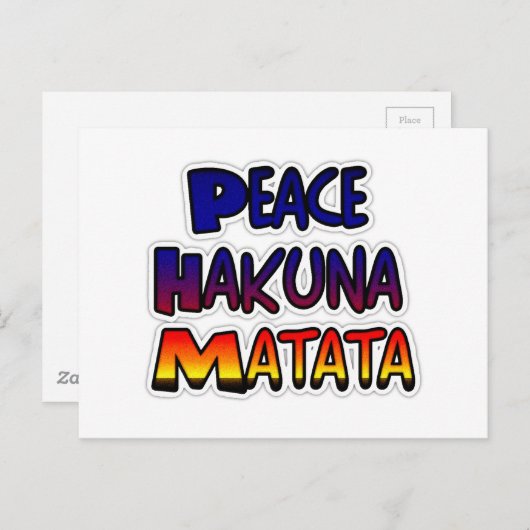 Peace Hakuna Matata Gradient Art Briefkaart (Voorkant / Achterkant)