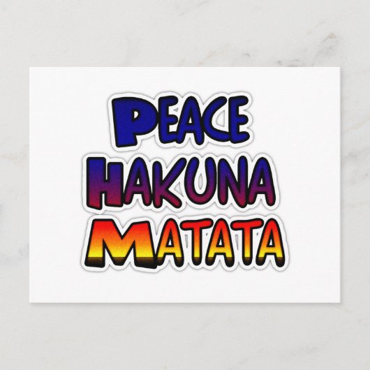 Peace Hakuna Matata Gradient Art Briefkaart (Voorkant)