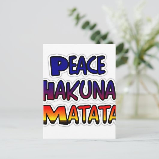 Peace Hakuna Matata Gradient Art Briefkaart (Staand voorkant)