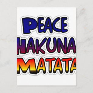 Peace Hakuna Matata Gradient Art Briefkaart