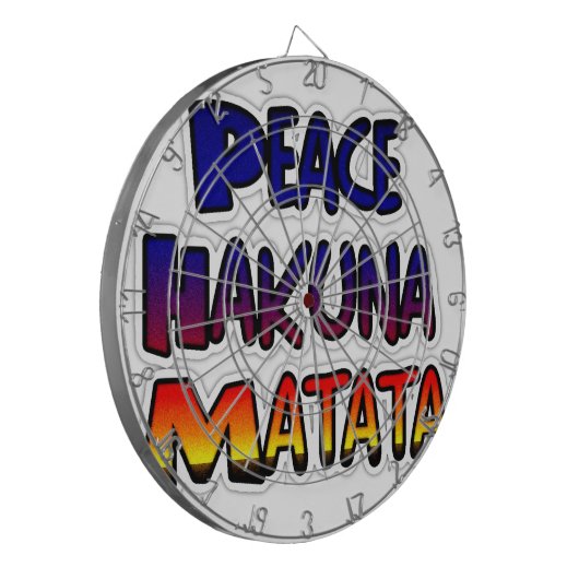 Peace Hakuna Matata Gradient Art Dartbord (Voorkant Links)