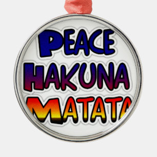 Peace Hakuna Matata Gradient Art Metalen Ornament
