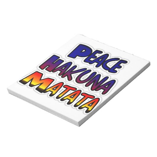Peace Hakuna Matata Gradient Art Notitieblok (Gedraaid)