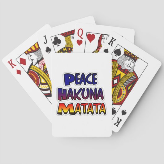 Peace Hakuna Matata Gradient Art Pokerkaarten (Achterkant)
