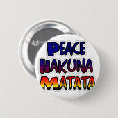 Peace Hakuna Matata Gradient Art Ronde Button 5,7 Cm (Voorkant /achterkant)