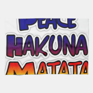 Peace Hakuna Matata Gradient Art Theedoek