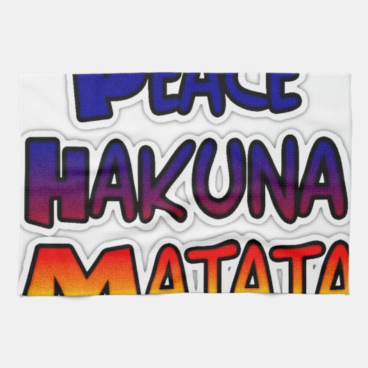 Peace Hakuna Matata Gradient Art Theedoek (Horizontaal)