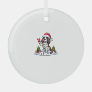 Peace Hand Engelse Springer Spaniel Kersthond Glas Ornament