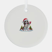 Peace Hand Engelse Springer Spaniel Kersthond Glas Ornament (Achterkant)