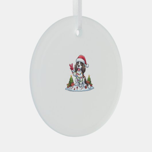 Peace Hand Engelse Springer Spaniel Kersthond Glas Ornament (Voorkant Rechts)