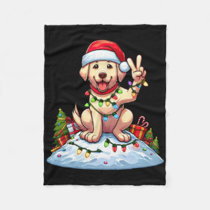 Peace Hand Labrador Retriever Kerstverlichting Vro Fleece Deken
