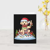 Peace Hand Labrador Retriever Kerstverlichting Vro Kaart (Gele Bloem)