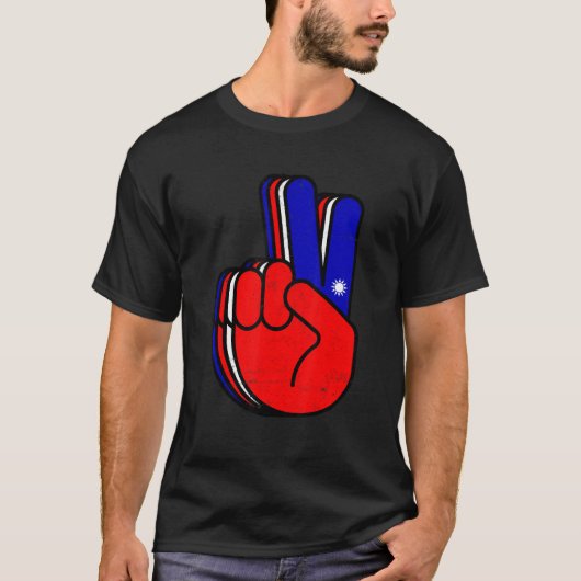 Peace Hand Love Taiwanese Mannen Vrouwen T-shirt (Voorkant)