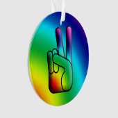 Peace Hand Sign Hippie Kerstversiering 2 Ornament (voorkant)