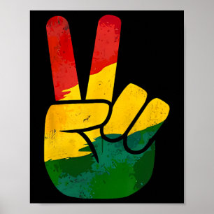 Peace Hand Sign Juneteenth Day Black Pride Mannen Poster