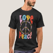 Peace Hand Tie Dye Finger Freedom Hippie Flower T-shirt (Voorkant)