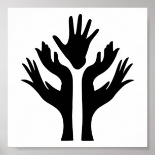PEACE HANDELT UNITY MOTIVATIE ICON LOGO SYMBOL POSTER