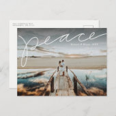Peace handlettered vakantie foto briefkaart (Voorkant / Achterkant)