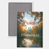 Peace & Happiness  Magnet Magneet (Voorkant / Achterkant)