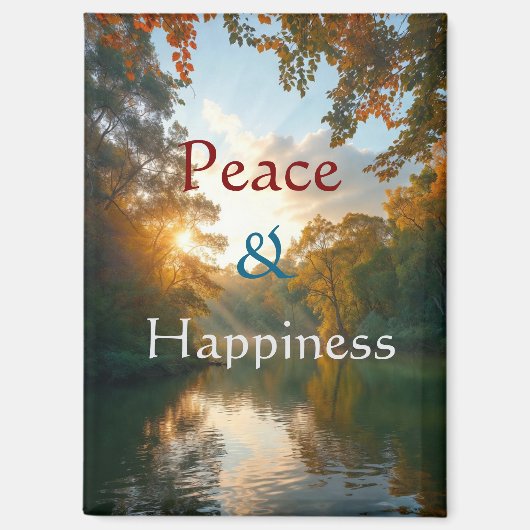 Peace & Happiness  Magnet Magneet (Voorkant)