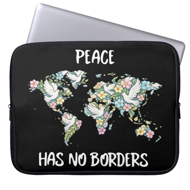 Peace Has No Borders Laptop Sleeve (Voorkant)
