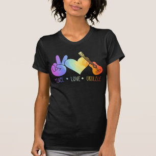 Peace Hawaiian Ukulele Music Love T-shirt