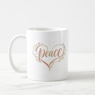 Peace Heart Boho Typography Koffiemok
