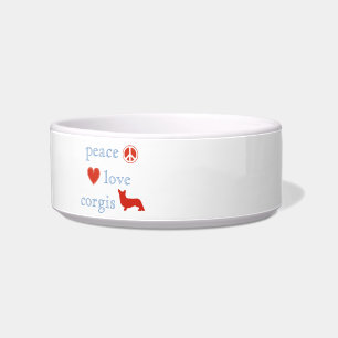 Peace Heart Corgi Dog Feeding Bowl Voerbakje