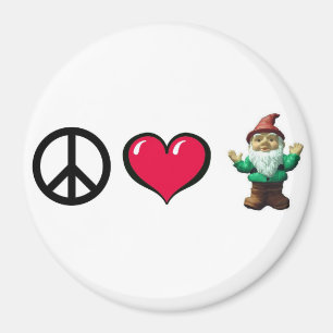 Peace Heart Gnome Fridge Magnet Magneet