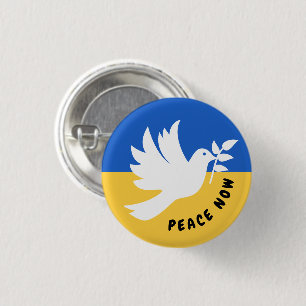 Peace Heart Love Ik sta op de knop Oekraïne Ronde Button 3,2 Cm