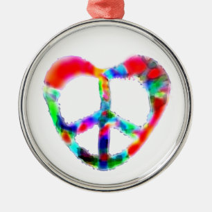 Peace Heart Metalen Ornament