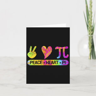 Peace Heart Pi Day Tie Dye Mathematics Science Mat Kaart