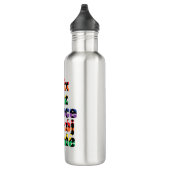 Peace Hearts Rainbow Pattern Waterfles (Rechts)