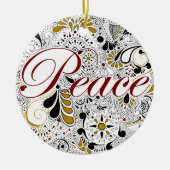 Peace Henna Design Keramisch Ornament (Voorkant)