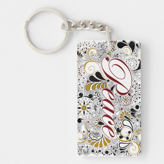 Peace Henna Design Sleutelhanger (Voorkant)