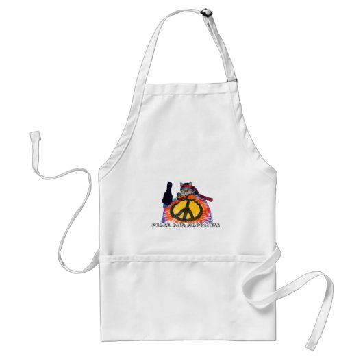 Peace Hippie Cat Apron Standaard Schort (Voorkant)