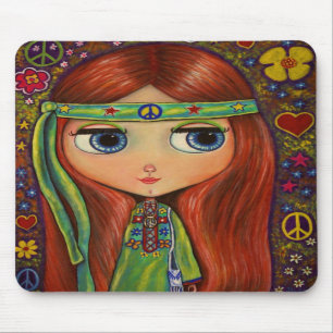 Peace Hippie Doll-Muismat Muismat